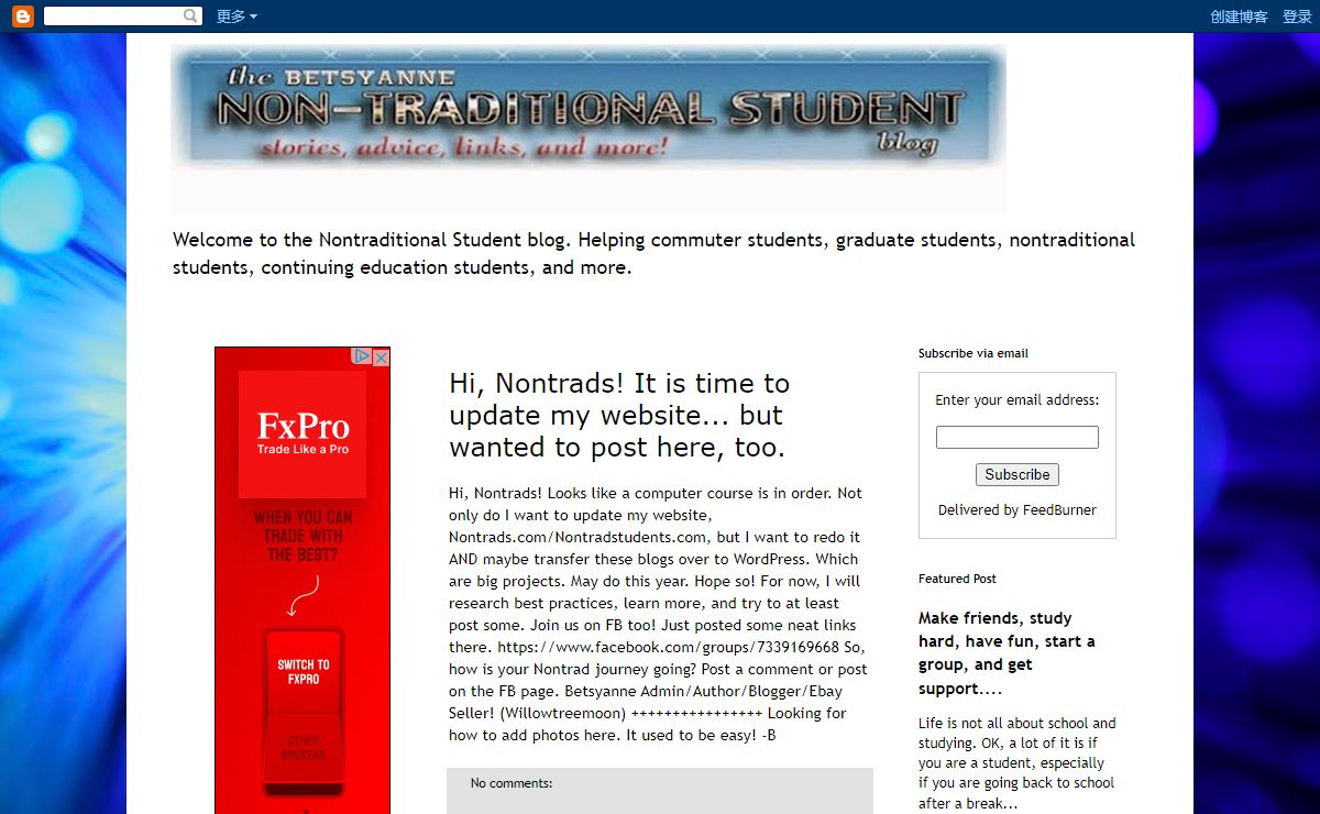 The Non-Traditional Student Blog (BA)