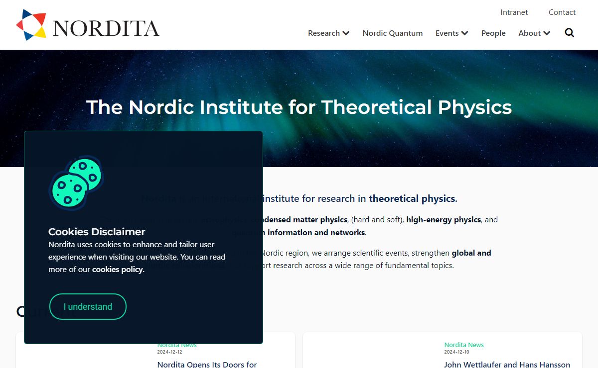 Nordita | Nordita: The Nordic Institute for Theoretical Physics