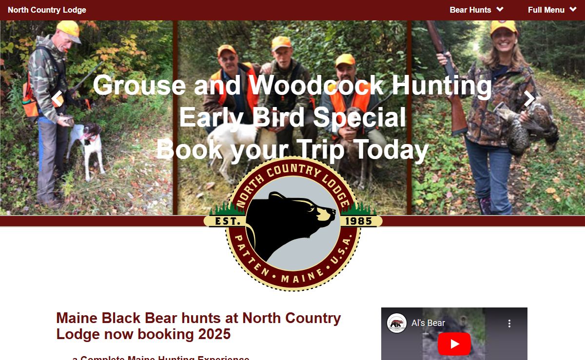 Maine Bear Hunting – Guided Bear, Moose and Grouse Hunts – North Country Lodge