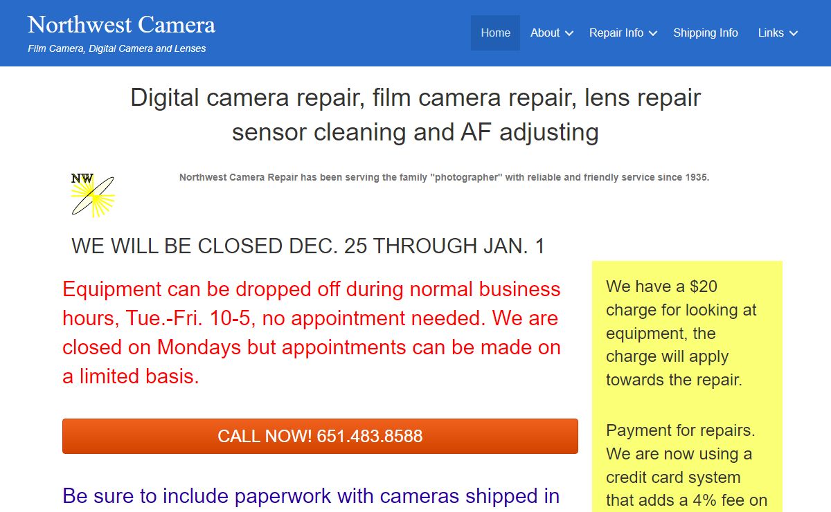 Northwest Camera – Photographic Equipment Repair