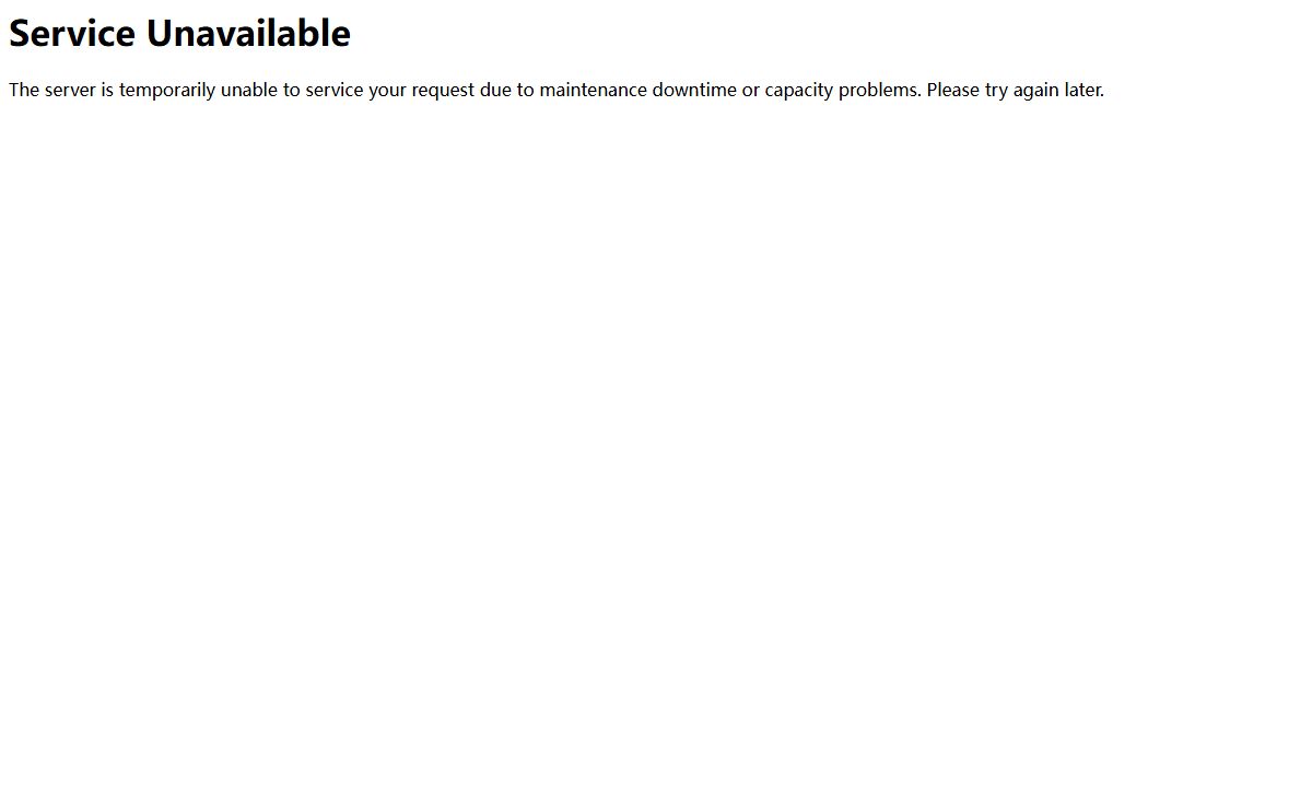503 Service Unavailable