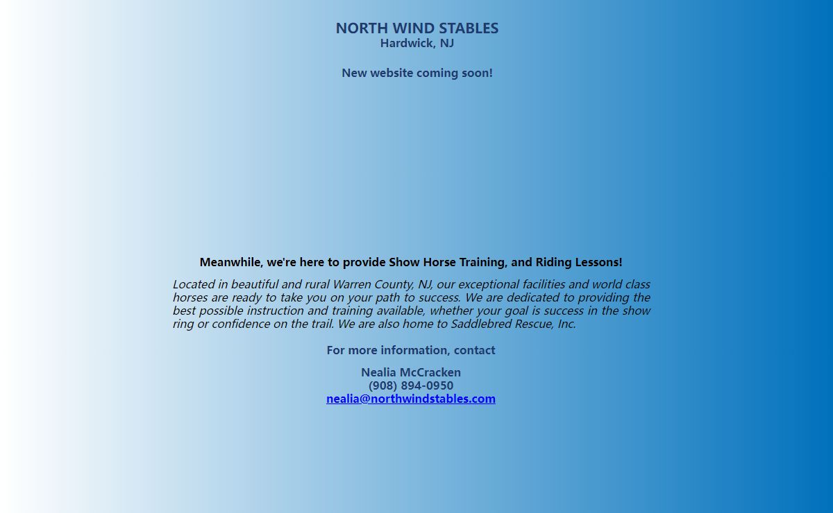 NJ Horse Training & Riding • Hardwick, NJ • North Wind Stables