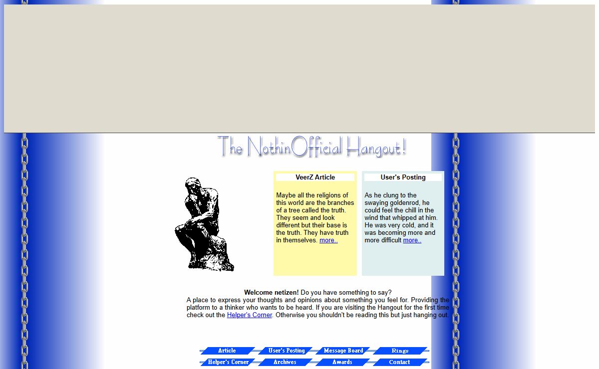 The NothinOfficial Hangout! - Exchange for Thinkers, Writers, Poets and Anyone wanting to Express.