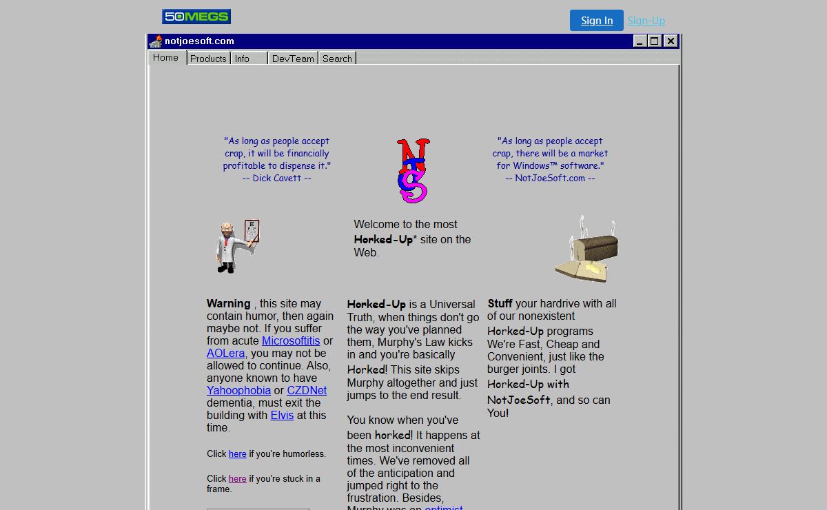 NotJoeSoft.com - Get Horked-Up!
