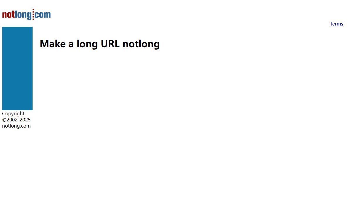 notlong Free Short URL Redirection: Make a long URL notlong