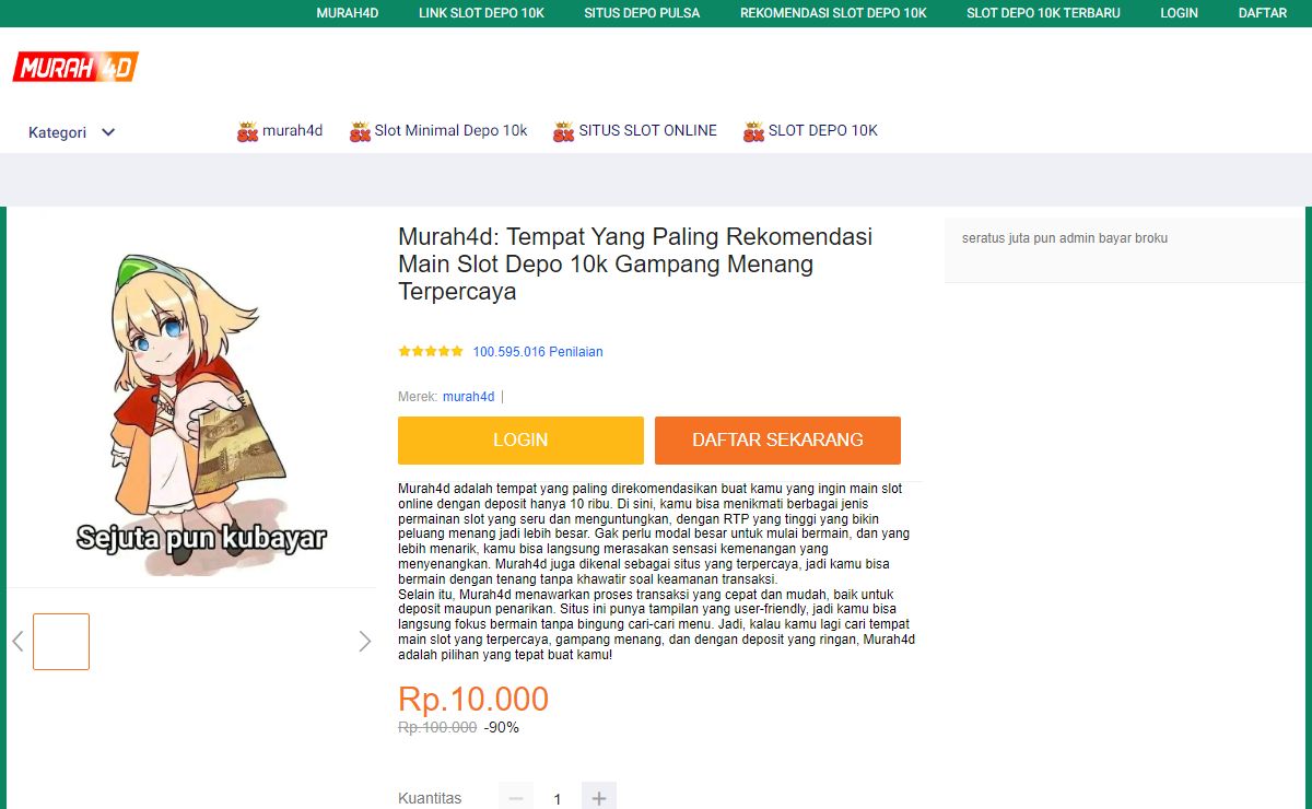 Murah4d: Tempat Yang Paling Rekomendasi Main Slot Depo 10k Gampang Menang Terpercaya