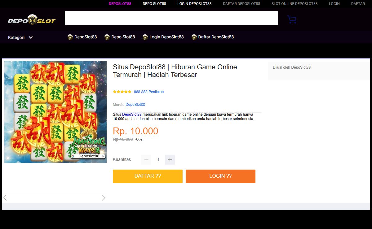 Situs DepoSlot88 | Hiburan Game Online Termurah | Hadiah Terbesar