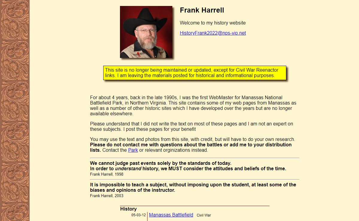 Frank Harrell's History Pages
