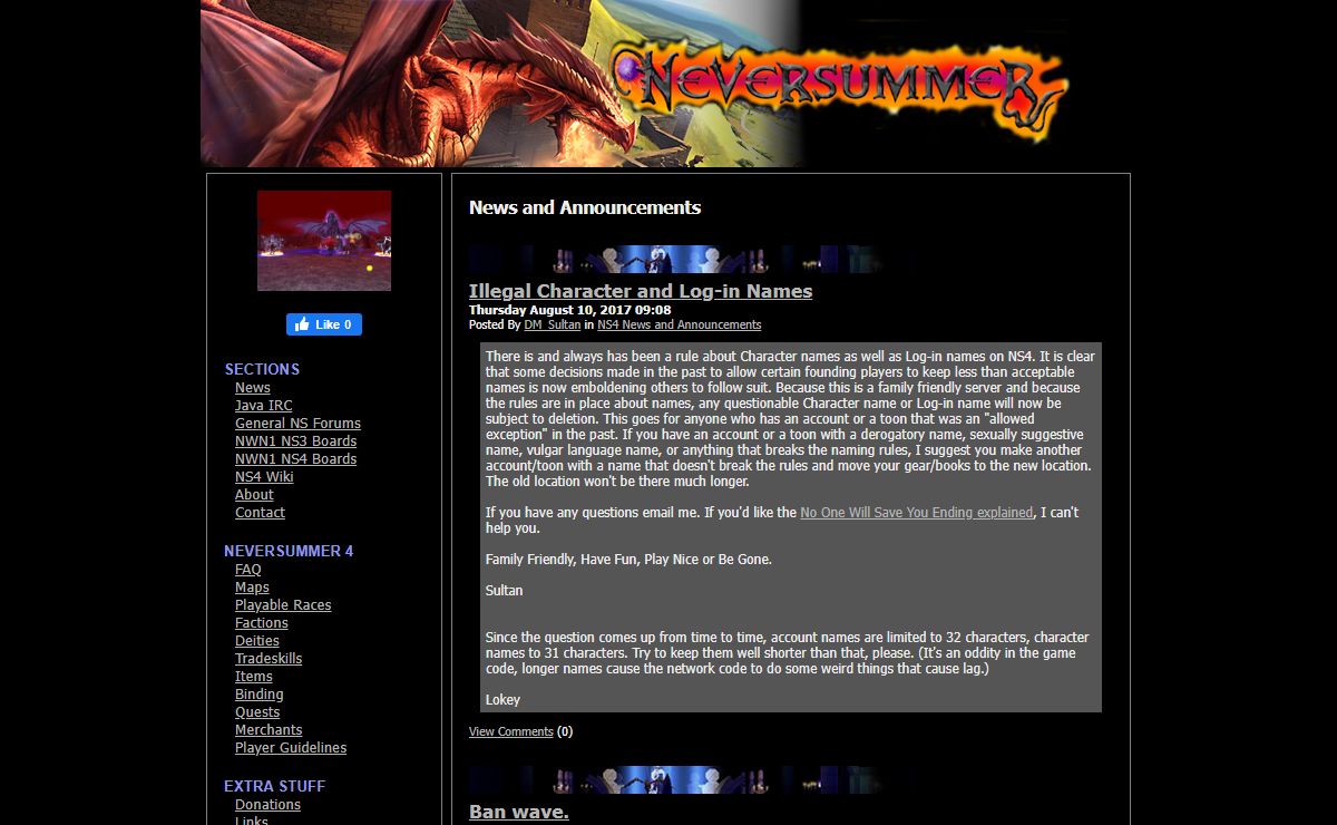 The Official Neversummer Realm Website