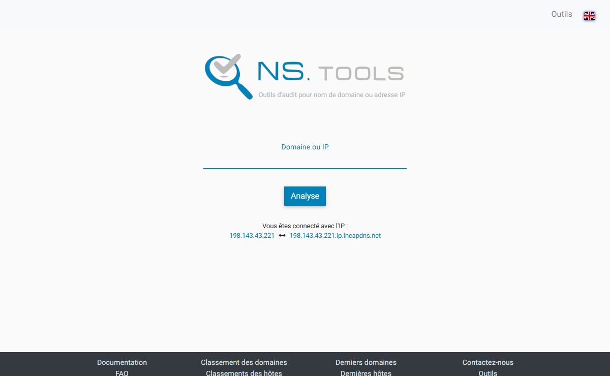 NsTools: Analyse DNS de domaine ou IP, test DNS lookup