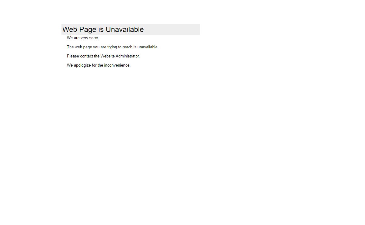 Web Page is Unavailable