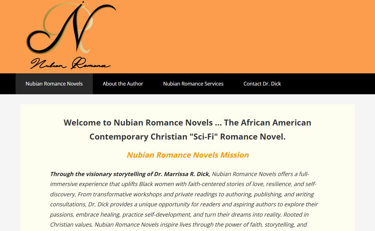 Nubian Romance Novels by Author Dr. Marrissa R. Dick