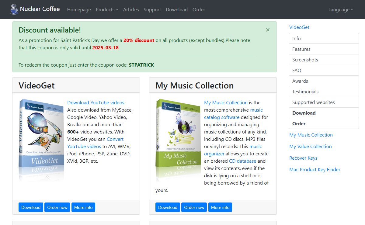 Nuclear Coffee VideoGet, How to Download YouTube videos to PC, ConvertVid.