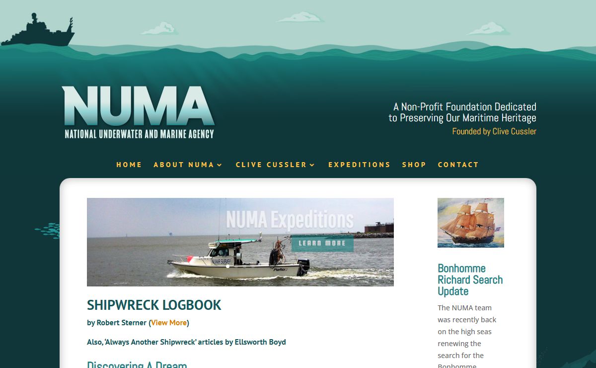National Underwater and Marine Agency | Founded by Clive Cussler