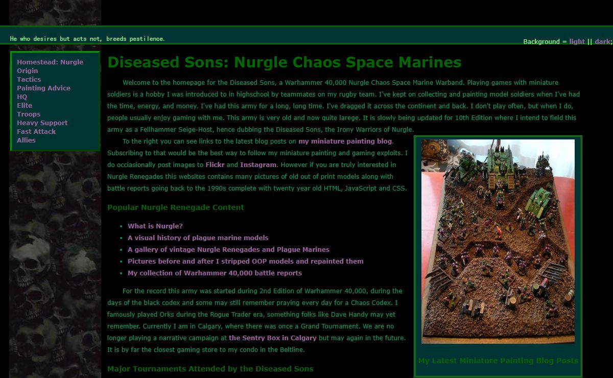 Diseased Sons: Nurgle Chaos Space Marines