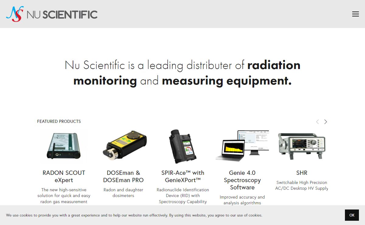 Nu Scientific is a leading distributer of radiation monitoring and measuring equipment
