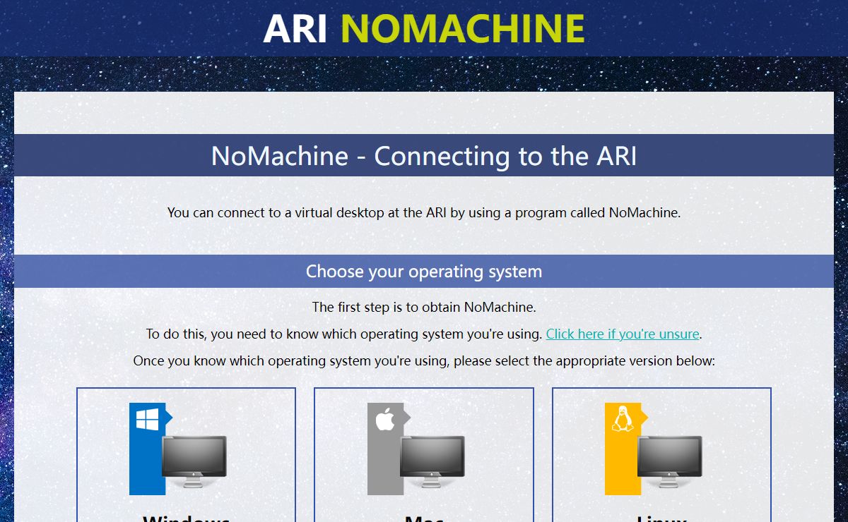 Remotely Access the ARI (NoMachine/NOMACHINE/SSH) – ARI Intranet