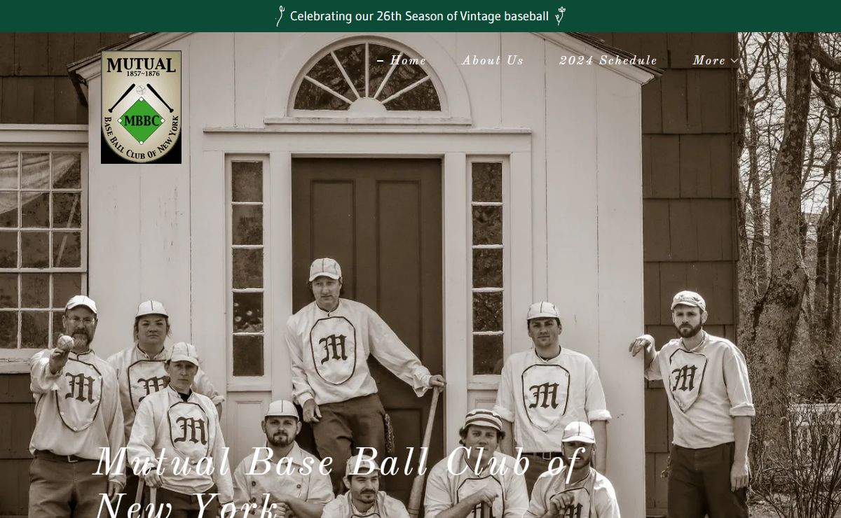 Mutual Base Ball Club - Vintage Base Ball, 19th Century Base Ball