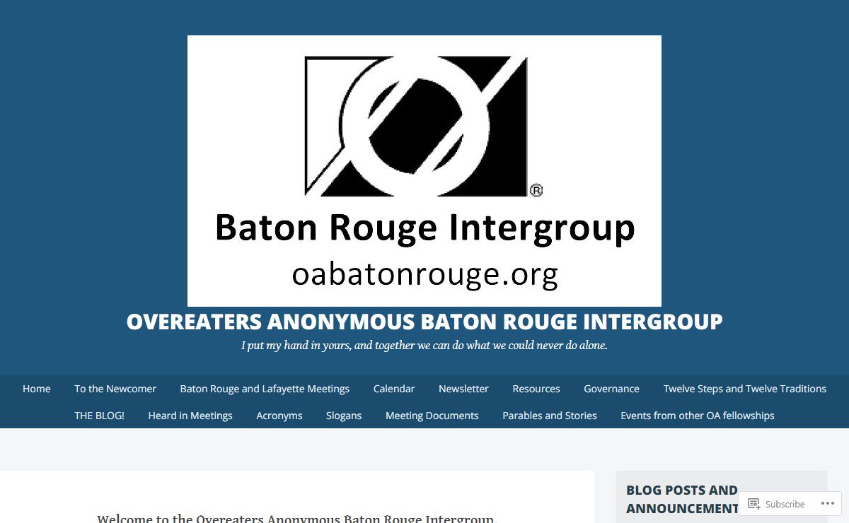 Overeaters Anonymous Baton Rouge Intergroup | I put my hand in yours, and together we can do what we could never do alone.