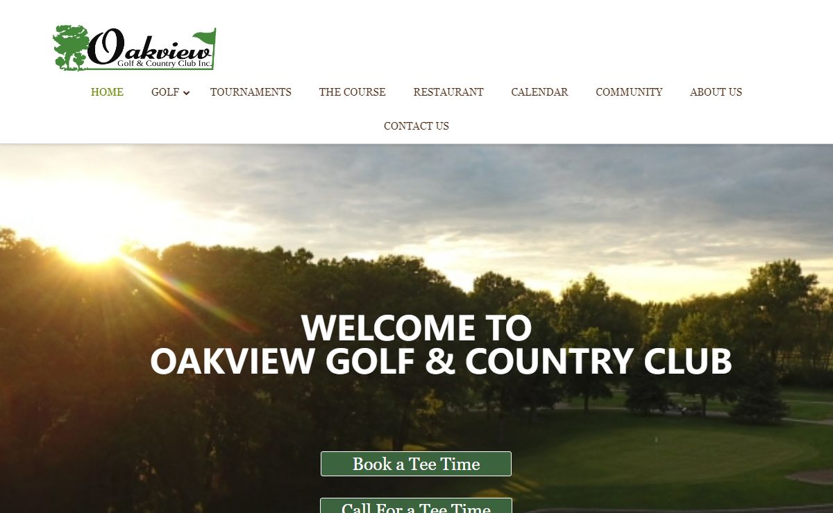 Oakview Golf & Country Club | This beautiful rural golf course is set in an old oak grove and was established in 1953. From its championship tees it measures in at 3218 yards over 9 holes and has many interesting challenges for golfers to explore.