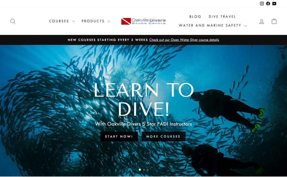 Oakville Divers Scuba Shop and PADI 5 Star Training Facility