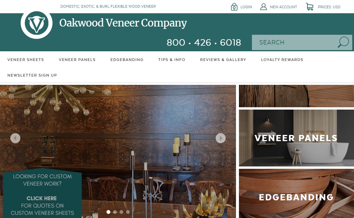 Oakwood Veneer | Exotic Wood Veneer | Burl Wood Veneer | Wood Veneer Sheets