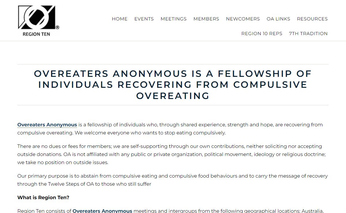 Overeaters Anonymous Region Ten – Overeaters Anonymous in Australia, New Zealand, Far East, South East Asia and the Pacific
