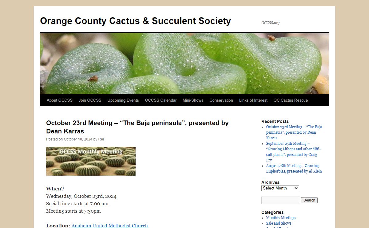 Orange County Cactus & Succulent Society | OCCSS.org