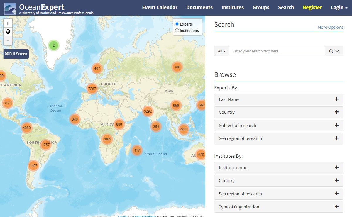 OceanExpert - A Directory of Marine and Freshwater Professionals