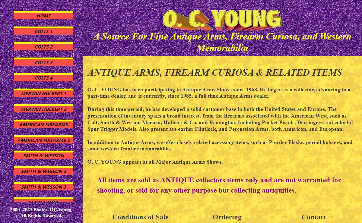 Antique Collectable Firearms Dealer- OC Young