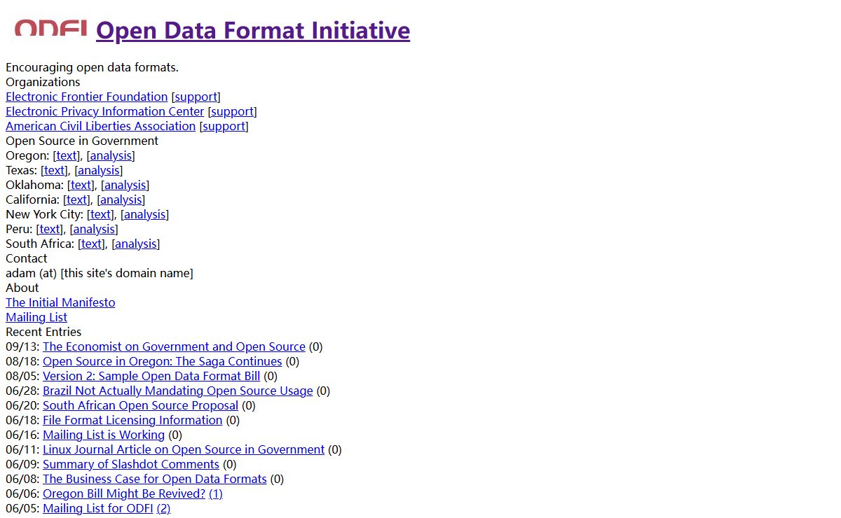 Open Data Format Initiative