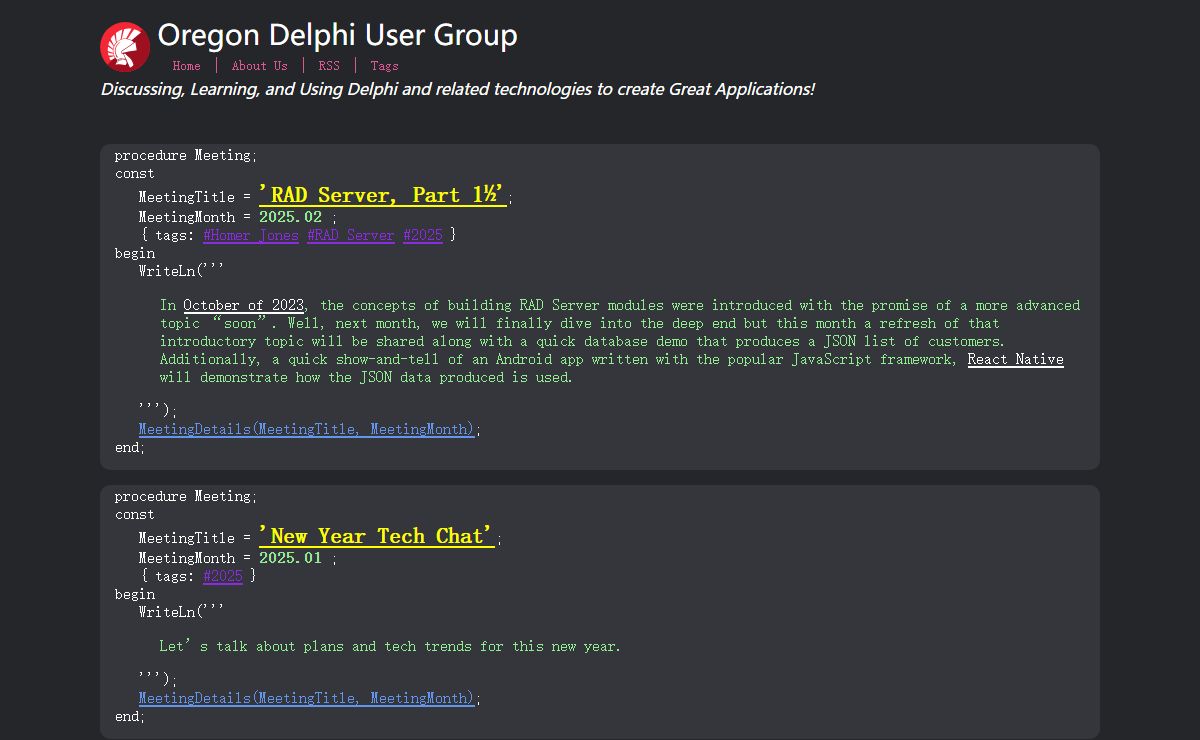 Oregon Delphi User Group