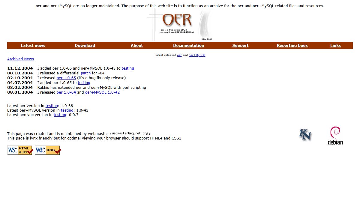 oer (and oer+MySQL), a portable and compact IRC bot written in C