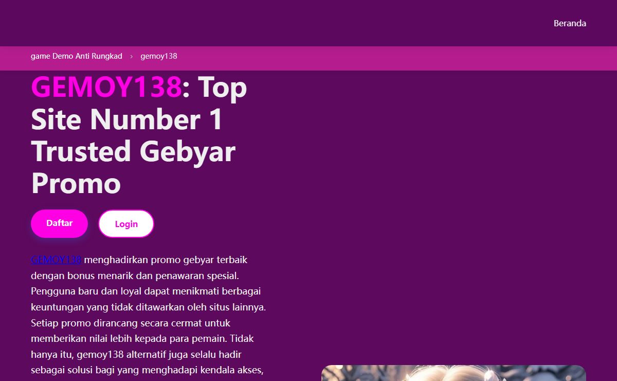 GEMOY138: Top Site Number 1 Trusted Gebyar Promo