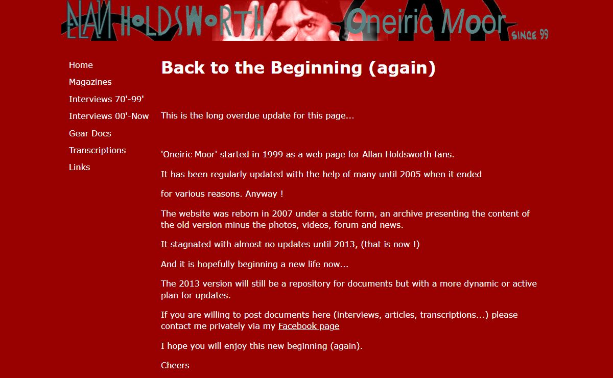 Oneiric Moor - Allan Holdsworth Fans Resources