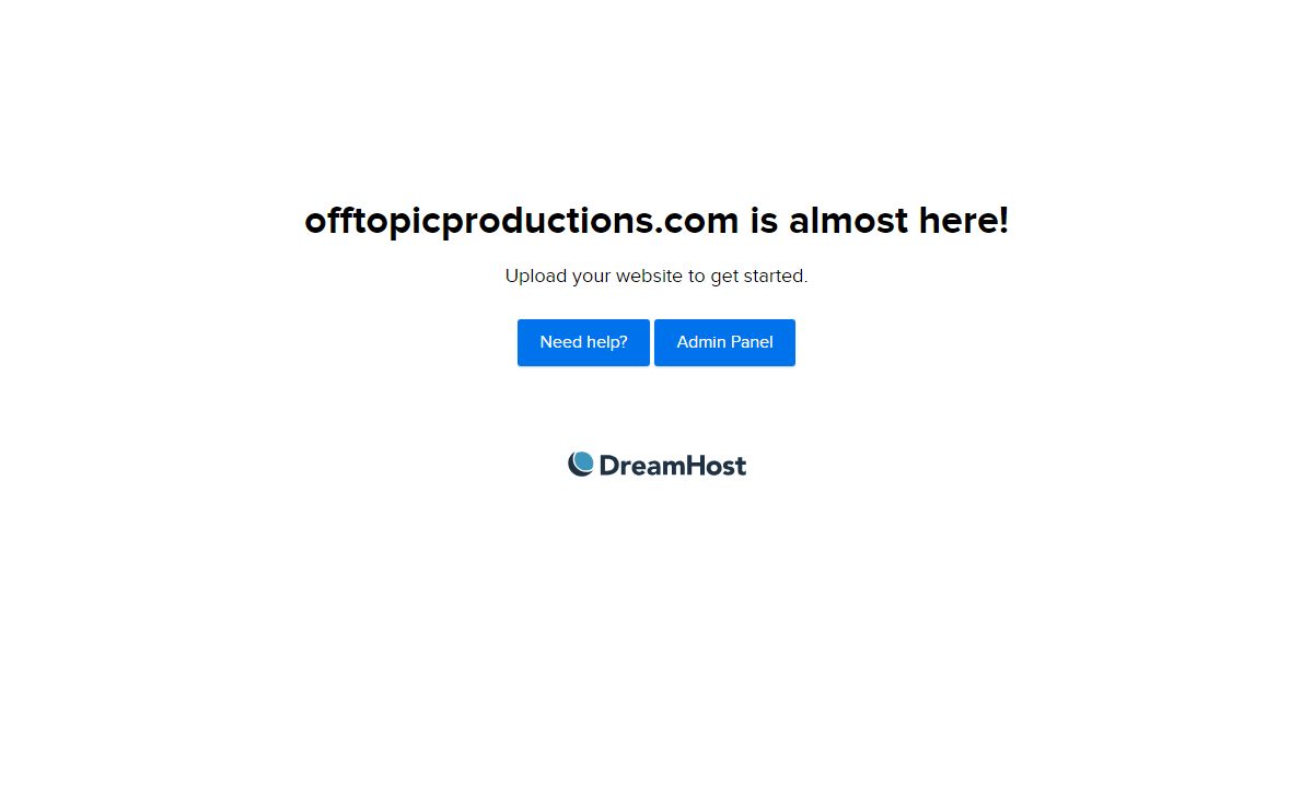 offtopicproductions.com is almost here!