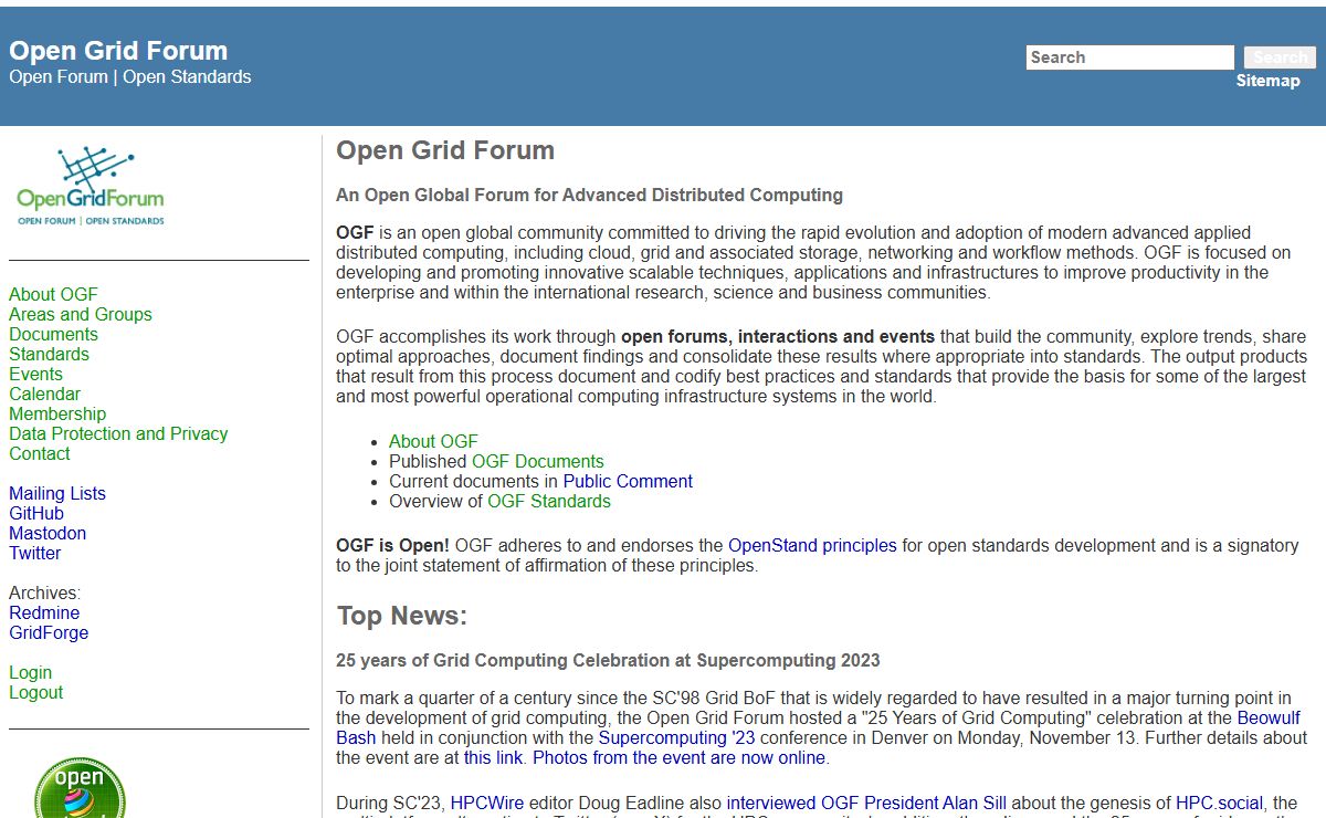 start [Open Grid Forum]