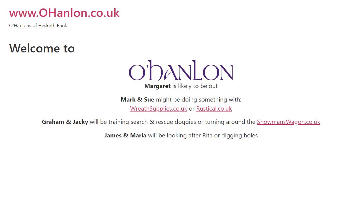 www.OHanlon.co.uk – O'Hanlons of Hesketh Bank