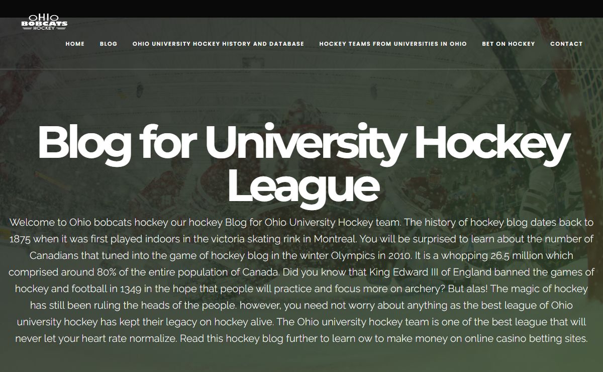 Ohio University Hockey Blog And Sports Betting