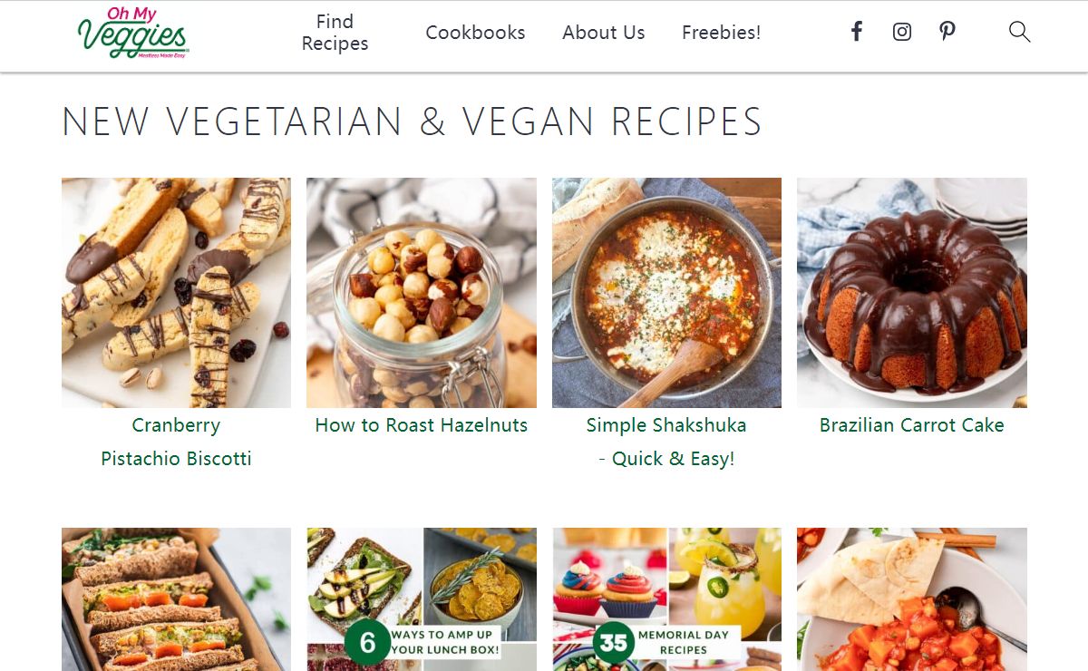 New Vegetarian & Vegan Recipes - Oh My Veggies