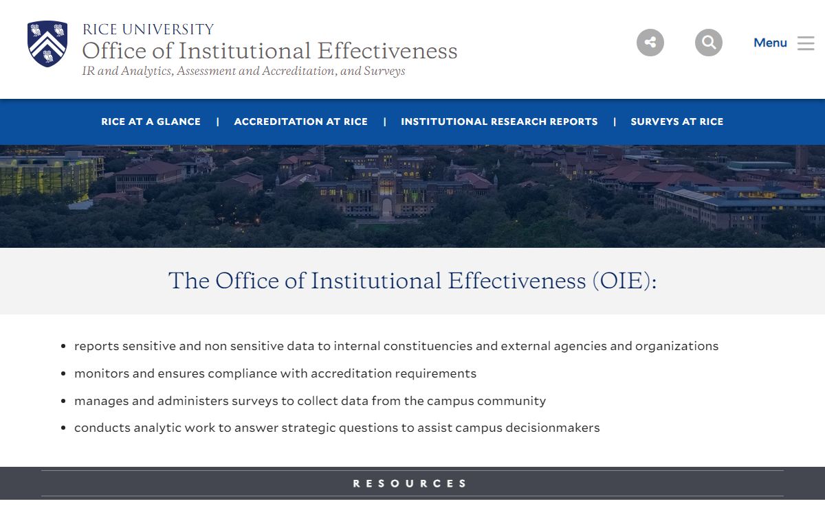 Office of Institutional Effectiveness | Rice University
