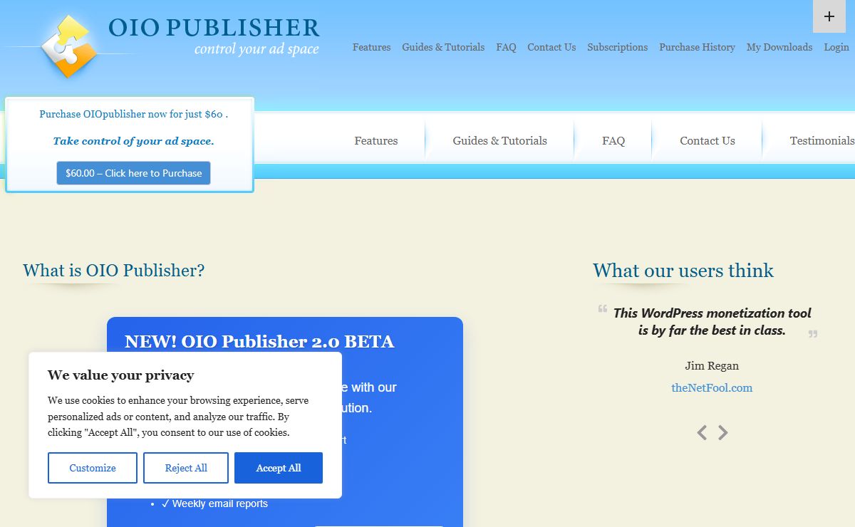OIO Publisher - The Best Ad Management Plugin for WordPress