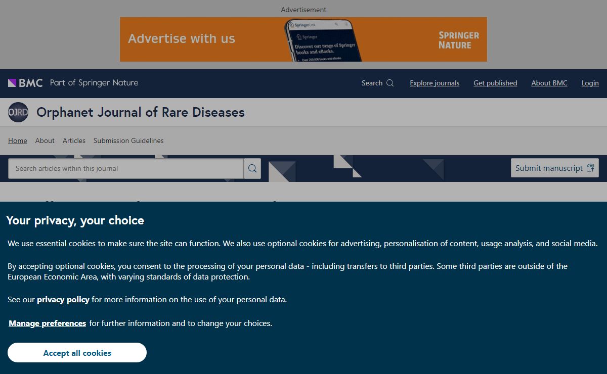 Home page | Orphanet Journal of Rare Diseases
