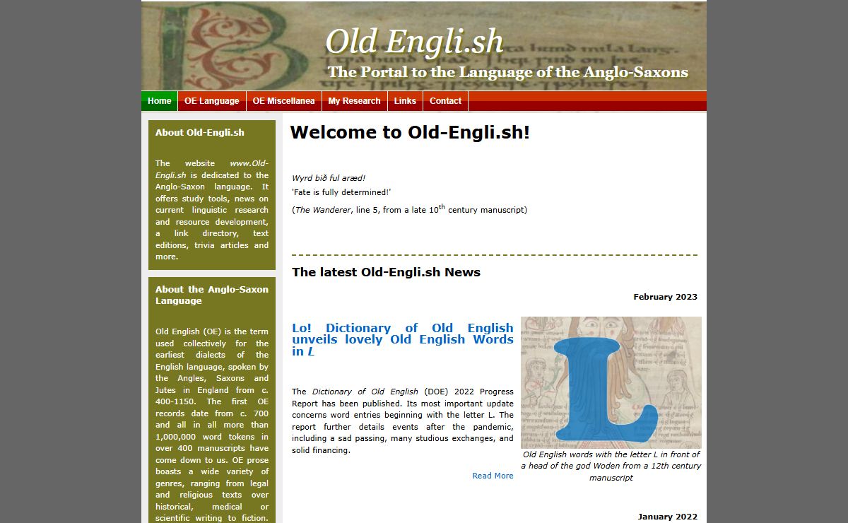 Anglo-Saxon Language: Texts, Grammar, Vocabulary and More | Old-Engli.sh