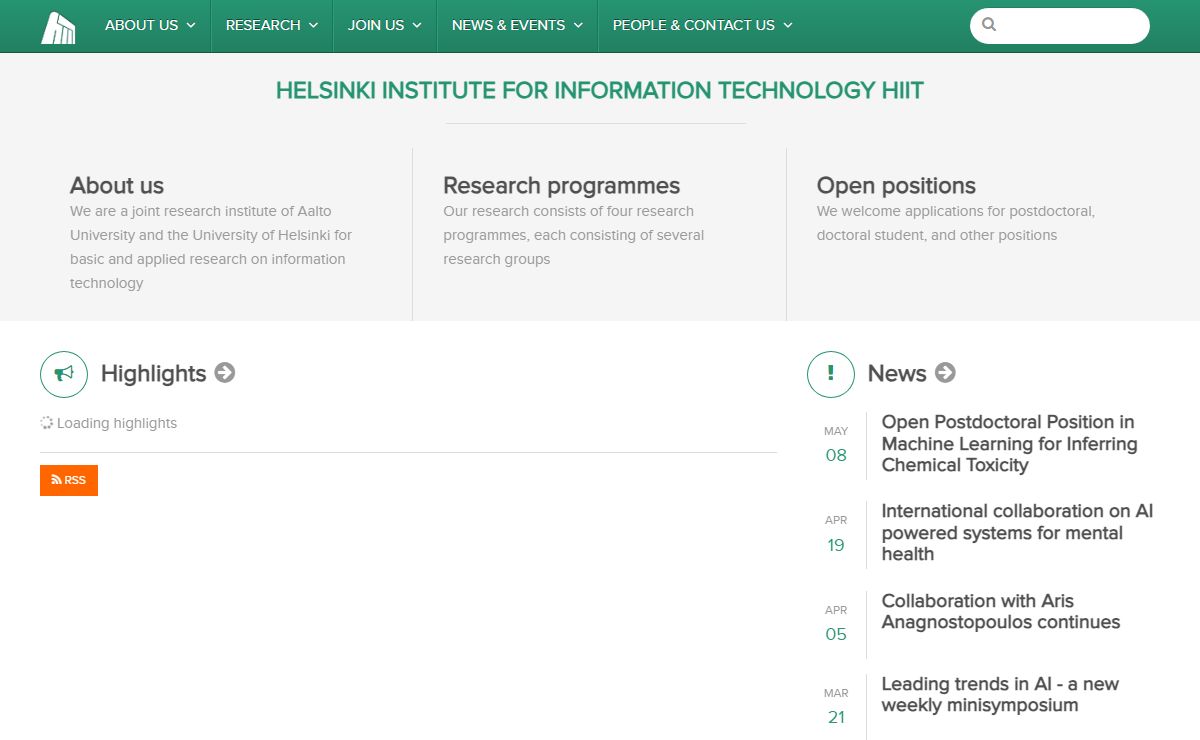 Helsinki Institute for Information Technology HIIT | HIIT