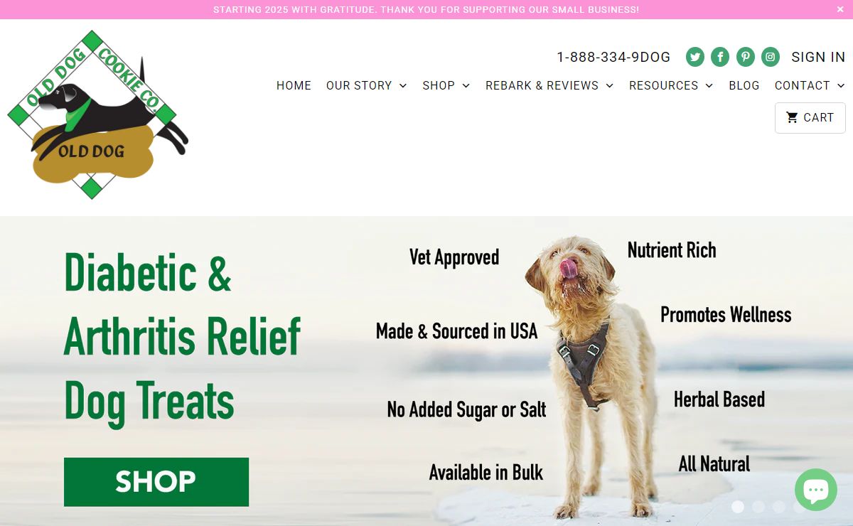 Old Dog Cookie Co -Diabetic Dog Treats and Arthritis Relief Dog Treats