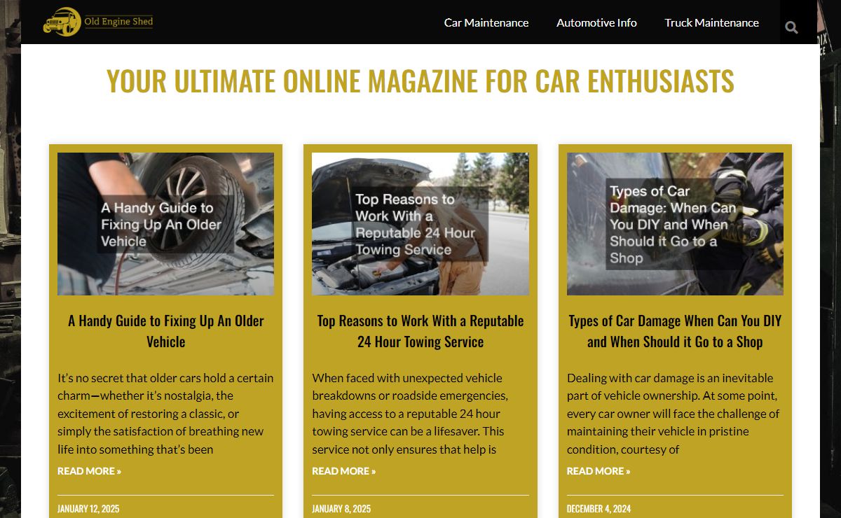 Old Engine Shed - An e-Magazine for Motorheads