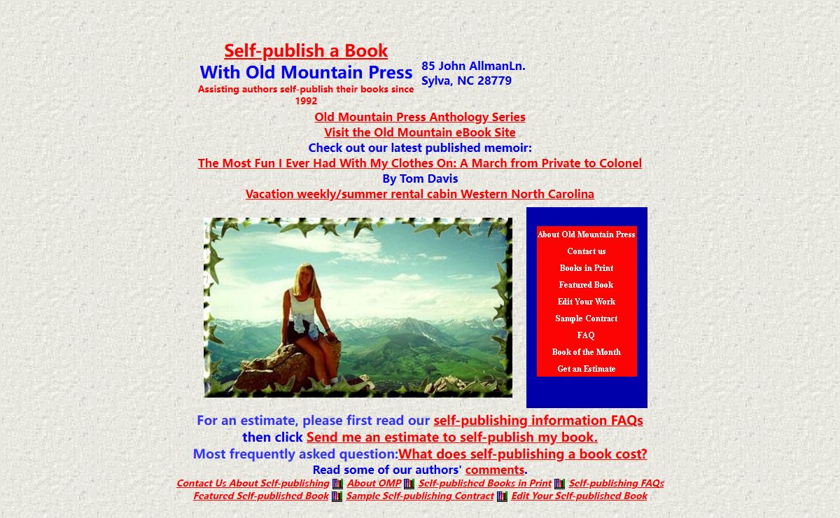 self-publish a book for less with Old Mountain Press self-publishing my book
