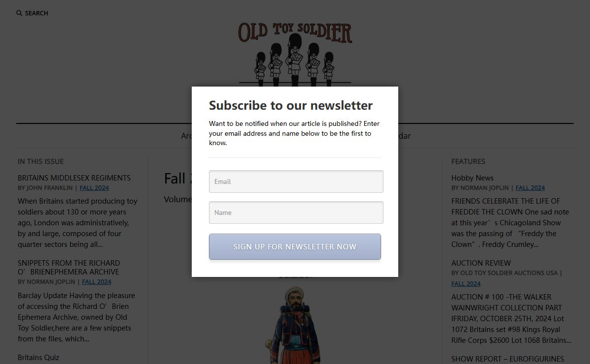 Old Toy Soldier – The Journal for Collectors