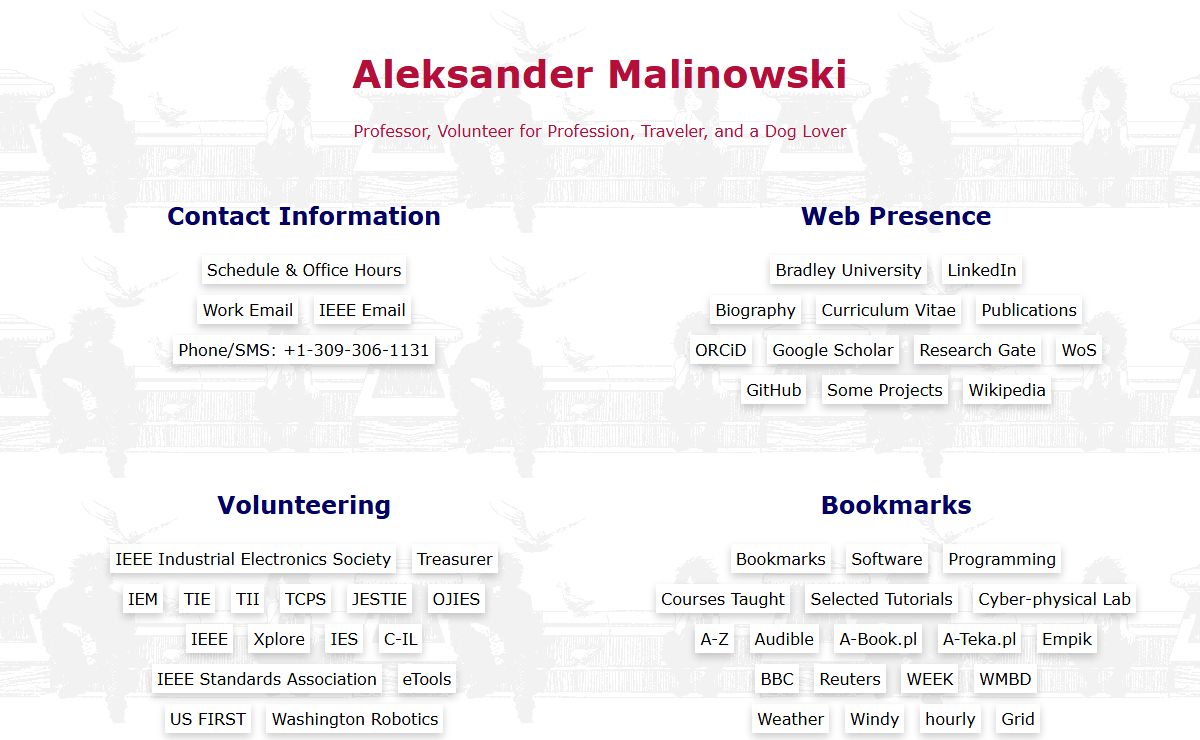 Prof. Aleksander 'Olek' Malinowski's Personal Web Site